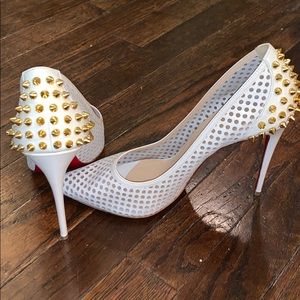 Christian Louboutin white heels